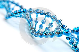 Diagonal Blue DNA Helix on White background