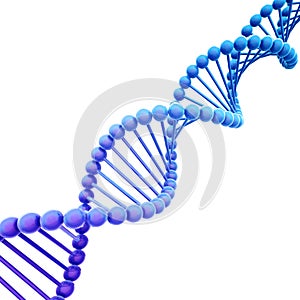 Diagonal Blue DNA Helix on White photo