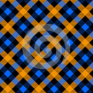 Diagonal buffalo plaid seamless pattern. Gingham background Vector Illustration