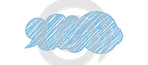 Diagonal Chalk Scribble Cloud Speech Bubble