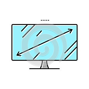 diagonal computer monitor color icon vector illustration