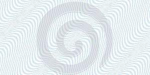 Diagonal curved wavy lines background. Vector seamless pattern with blue waves