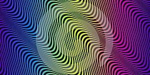 Diagonal wavy lines background. Vector seamless pattern with colorful waves