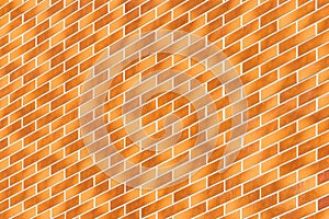 Diagonal, geometric modern light orange and brown brick wall building facade texture background