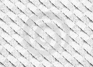 Diagonal halftone dash stripe macro print texture in black and white
