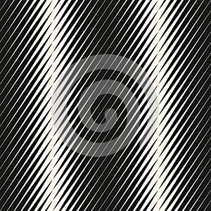 Diagonal halftone stripes seamless pattern, lines texture.