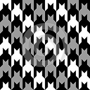 Diagonal Hounds Tooth in Grey, Black and White