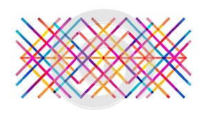Diagonal Intersecting Lines Colorful Abstract Pattern, vector design Generative AI