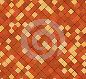 Diagonal irregular bicolor ceramic tiles seamless pattern: red-brown and yellow-beige