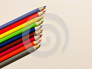 Line of colored pencils