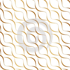 Diagonal line seamless pattern. Delicate lineal curved. Repeating abstract gold curves. Geometric swirl stripe. Repeated elegant t photo