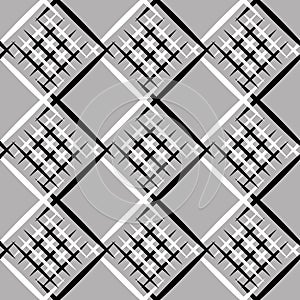 Diagonal lines gride seamless texture, vector fabric pattern background