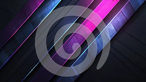 Diagonal multicolored neon lines on dark background