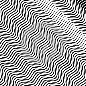 Diagonal, oblique, slanting waving, wavy, zigzag lines. Irregular parallel stripes, lines with wavy, waving distortion, photo