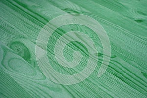 Diagonal Pattern of Green Colored Wood Plank Surface for Background