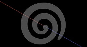 Abstract Red and Blue Diagonal Line on Black Background