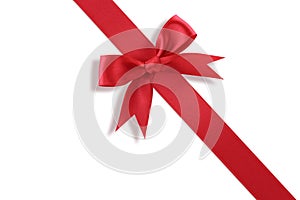Diagonal red gift bow
