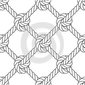 Diagonal rope mesh - knots seamless pattern