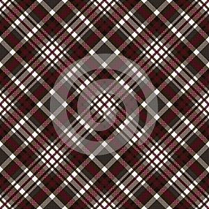 Diagonal seamless checkered pattern in grey, brown and red