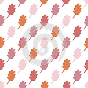 Diagonal Striped Fall Leaves Seamless Pattern Background Print