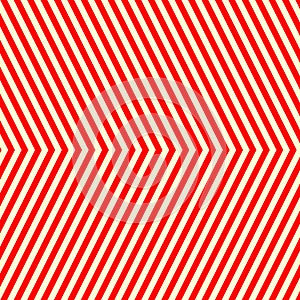 Diagonal striped red white pattern. Abstract repeat straight lines texture background.