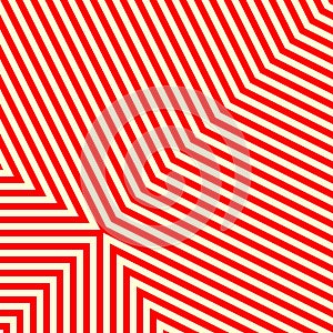 Diagonal striped red white pattern. Abstract repeat straight lines texture background.