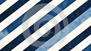Diagonal stripes in blue and white