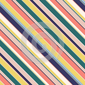 Diagonal stripes seamless pattern. Simple vector texture with oblique lines