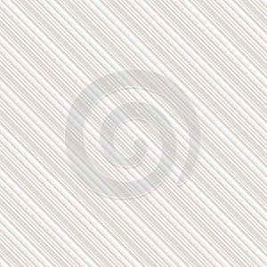 Diagonal stripes seamless pattern. Subtle beige and white vector lines texture