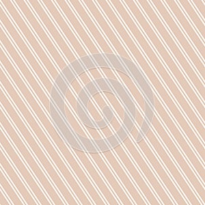 Diagonal stripes seamless pattern. Subtle vector beige and white lines texture