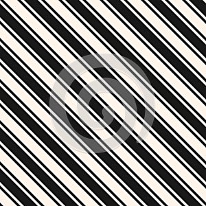 Diagonal stripes seamless pattern. Vector thin and thick slanted lines.