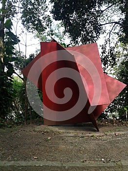 Diagonal Structure Art in Catacumba Park Lagoa Rodrigo de Freitas Rio de Janeiro Brazil. photo