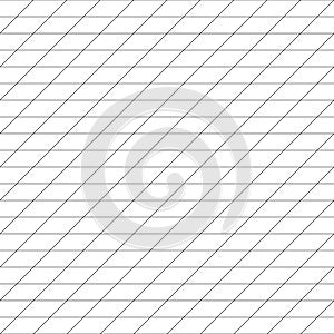 Diagonal, tilt, lean units grid, mesh, grating. Regular angle lines lattice pattern. Plotting, drafting, graph paper seamless