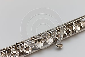 Diagonal view of flute on white