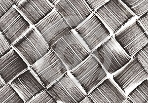 Diagonal woven pattern hand painted