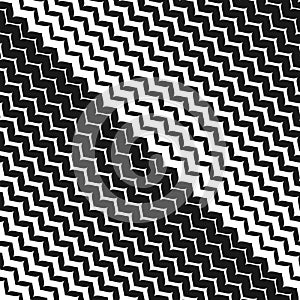Diagonal zigzag lines seamless pattern. Halftone background.