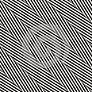Diagonal zigzag seamless pattern, black and white vector background texture. Herringbone pattern