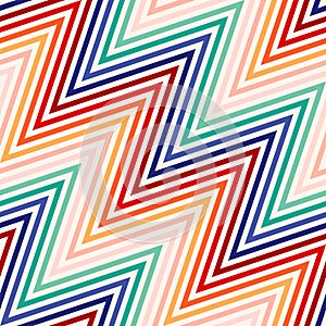 Diagonal zigzag vector seamless pattern. Gradient chevron stripes background