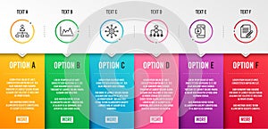 Diagram, Ab testing and Management icons set. Restructuring, Multichannel and Article signs. Vector