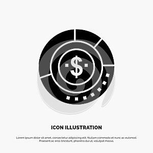 Diagram, Analysis, Budget, Chart, Finance, Financial, Report, Statistics solid Glyph Icon vector
