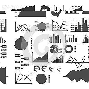 Diagram chart graph elements vector business infographic flow sheet data template arrows and circle progress