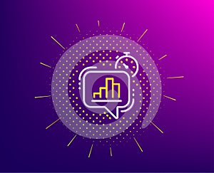 Diagram chart line icon. Statistics timer sign. Vector