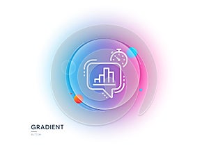 Diagram chart line icon. Statistics timer sign. Gradient blur button. Vector