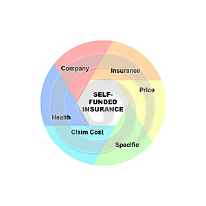 Diagram concept with Self-Funded Insurance text and keywords. EPS 10 isolated on white background photo