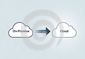 One labeled On-Premise and the other Cloud, are connected by a right-point