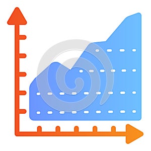 Diagram flat icon. Growth graph color icons in trendy flat style. Chart with arrows gradient style design, designed for