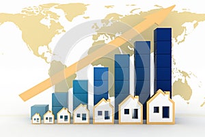 Diagram of growth in real estate prices in the world