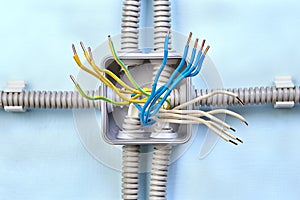 Diagram of installation electrical wiring junction box