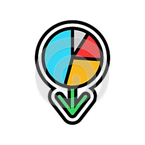 diagram loading statistical data color icon vector illustration