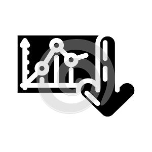 diagram loading statistical data glyph icon vector illustration